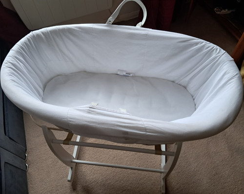 White oval moses basket - oval, for